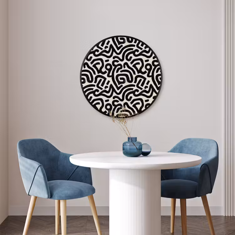 Ronde fotolijst - Modern - Abstract - Zwart — 3