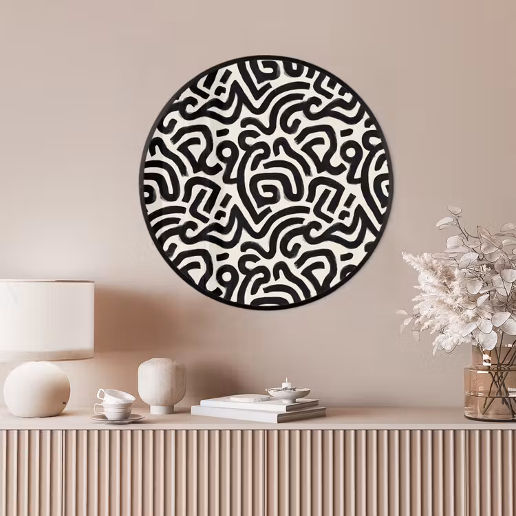 Ronde fotolijst - Modern - Abstract - Zwart — 4
