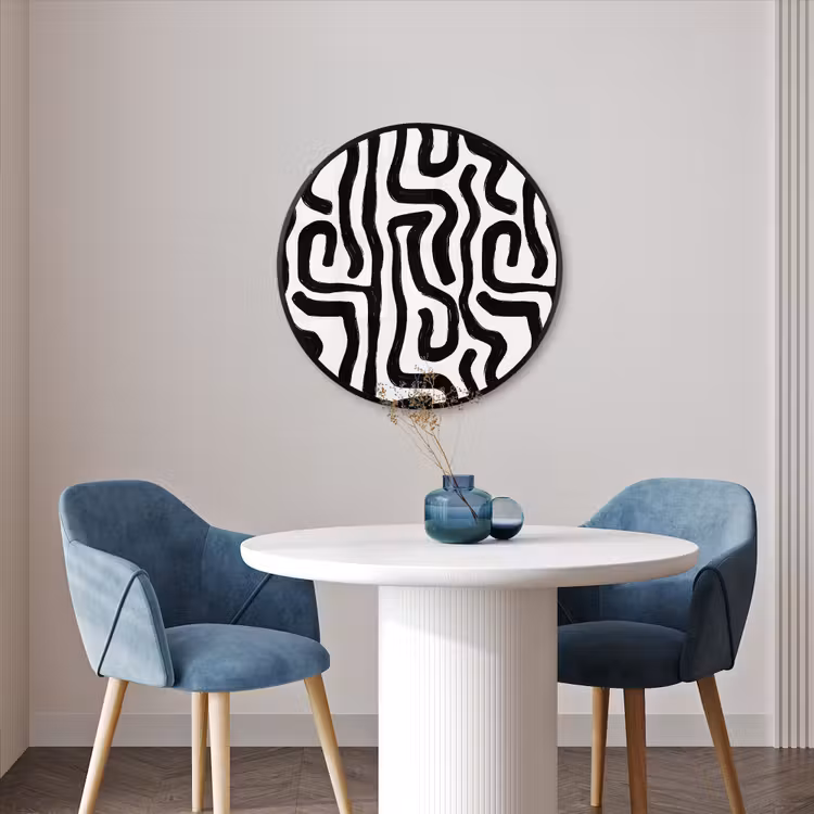Ronde fotolijst - Modern - Lijnen - Zwart — 3