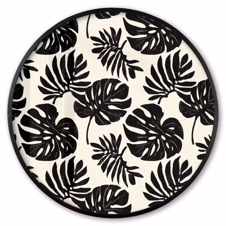 Ronde fotolijst - Modern - Monstera - Zwart — 1