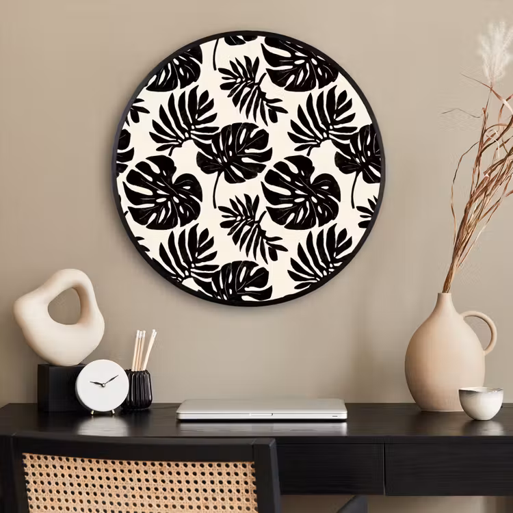 Ronde fotolijst - Modern - Monstera - Zwart — 2
