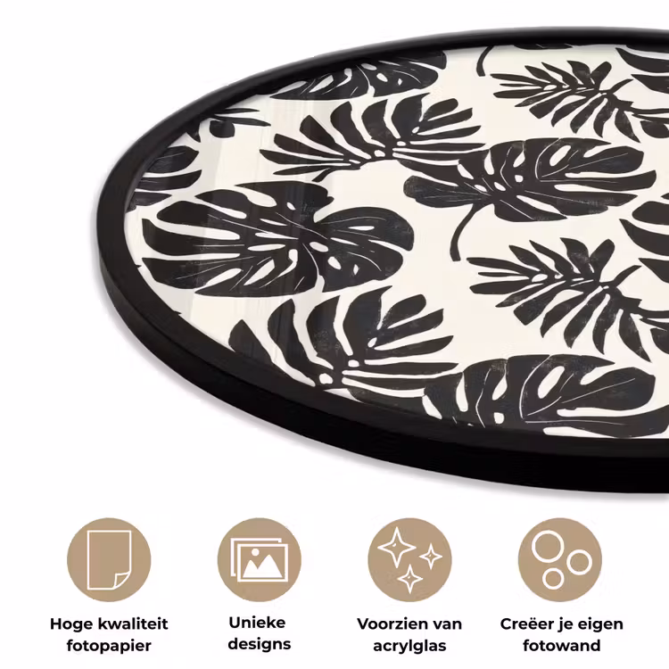 Ronde fotolijst - Modern - Monstera - Zwart — 5