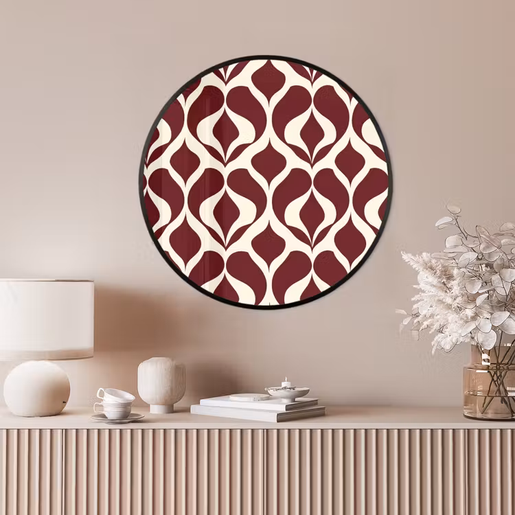 Ronde fotolijst - Rood - Druppelpatroon - Grafisch — 4