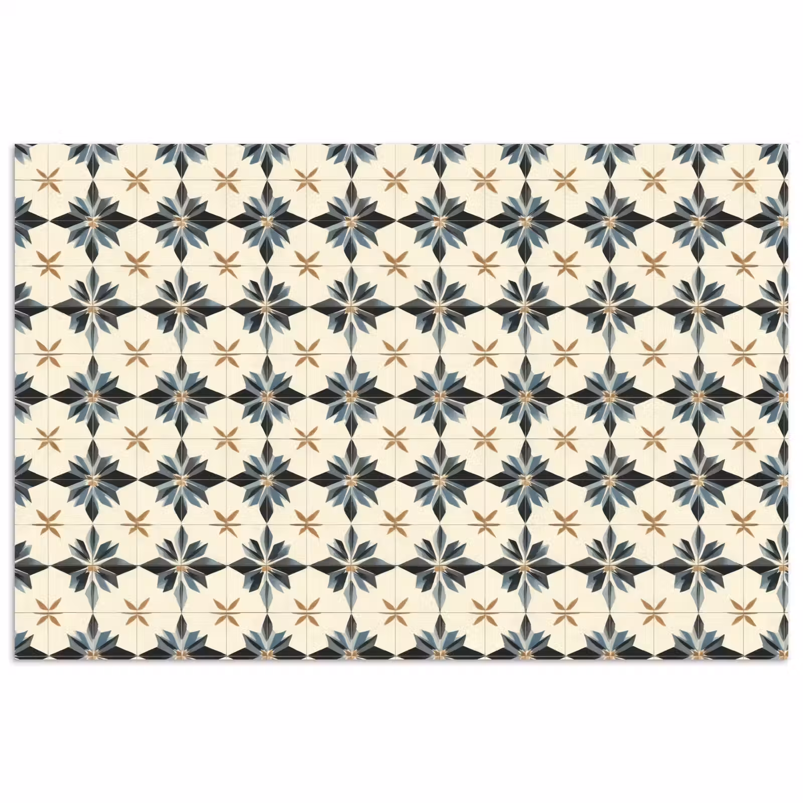 Poster - Sierlijk - Ornament - Blauw — 1