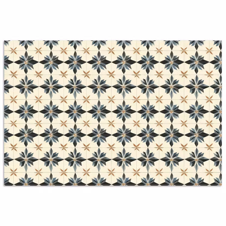 Poster - Sierlijk - Ornament - Blauw — 1