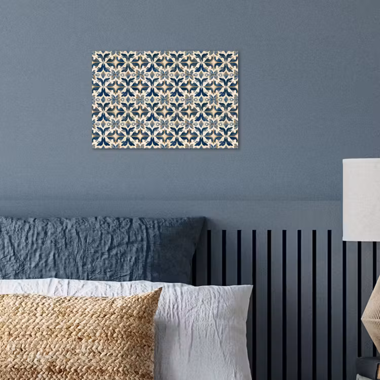Poster - Tegel - Patroon - Blauw - Beige — 3
