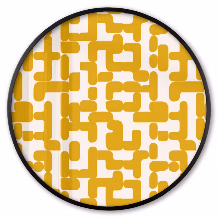 Ronde fotolijst - Geel - Beige - Patroon — 1