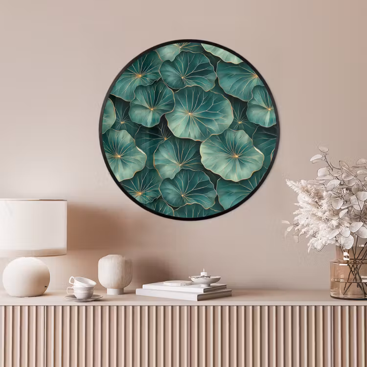 Ronde fotolijst - Patroon - Bladeren - Groen — 4