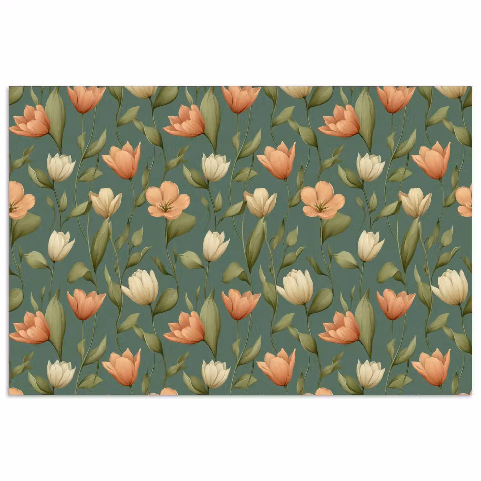 Poster - Tulpen - Botanisch - Groen — 1