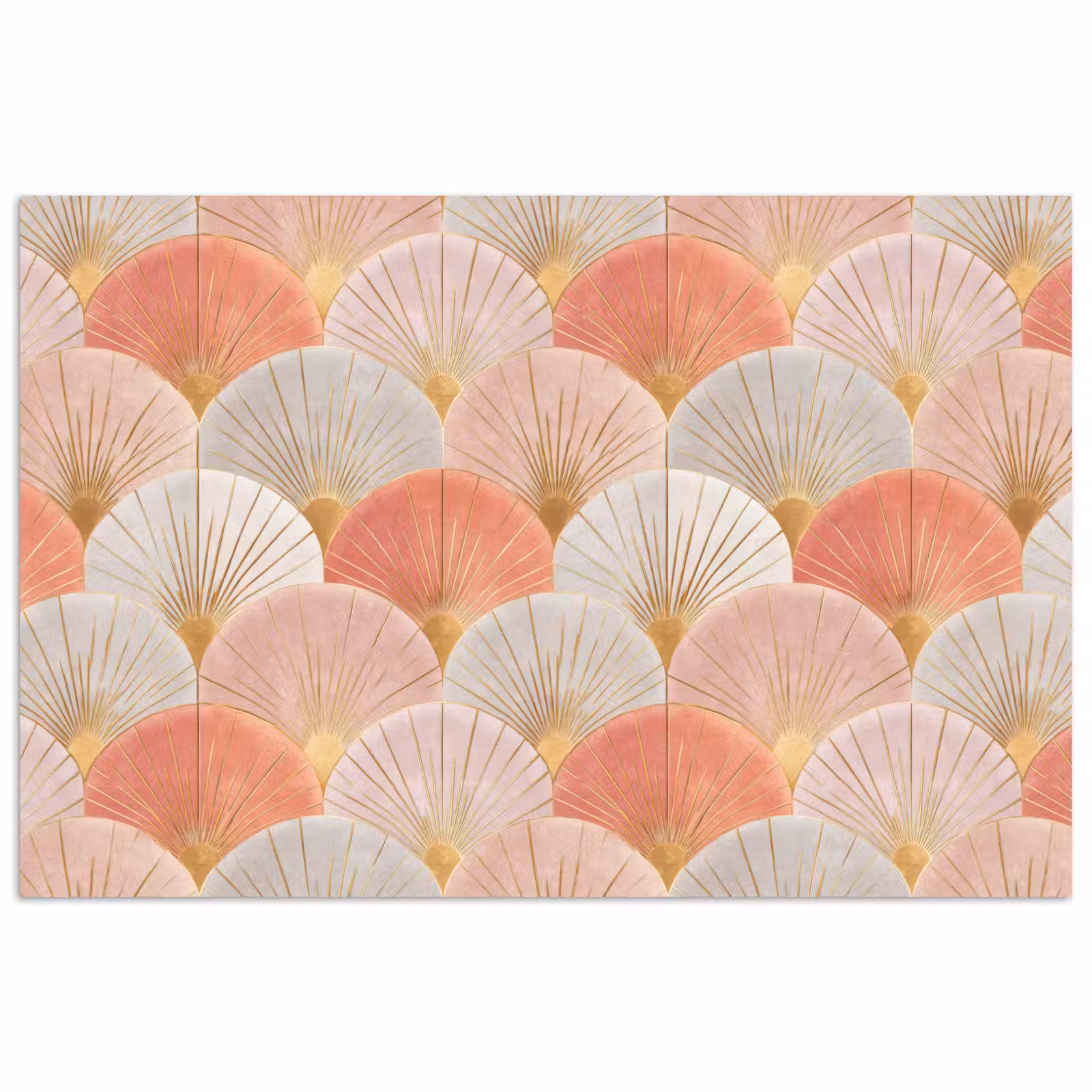 Poster - Waaiers - Goud - Roze — 1