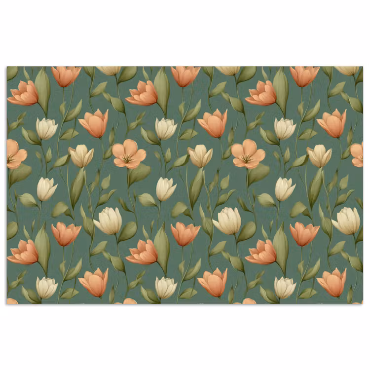Poster - Tulpen - Botanisch - Groen — 1