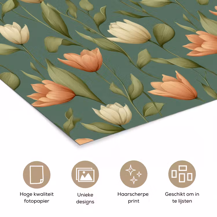 Poster - Tulpen - Botanisch - Groen — 5