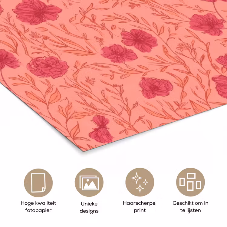 Poster - Weidebloemen - Romantisch - Roze — 5