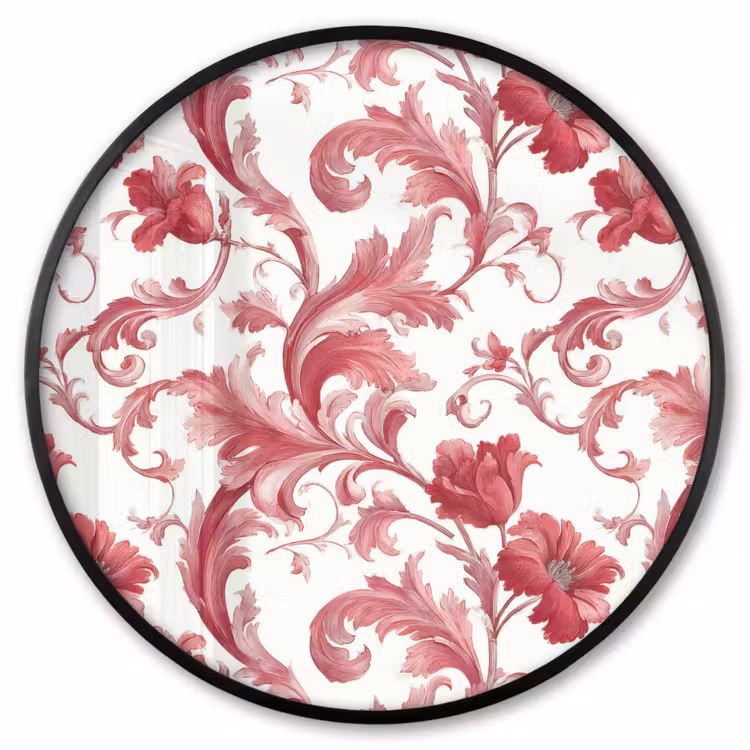 Ronde fotolijst - Barok - Patroon - Rood — 1