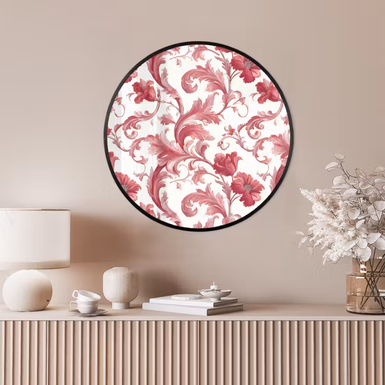 Ronde fotolijst - Barok - Patroon - Rood — 4