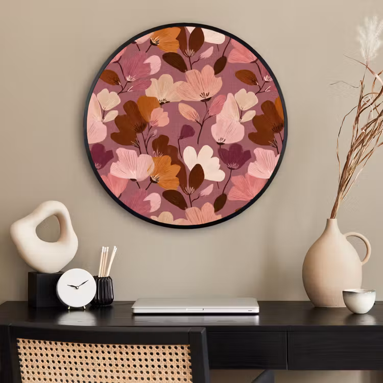 Ronde fotolijst - Bloem - Patroon - Roze — 2