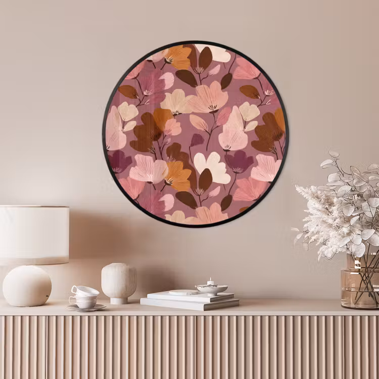 Ronde fotolijst - Bloem - Patroon - Roze — 4