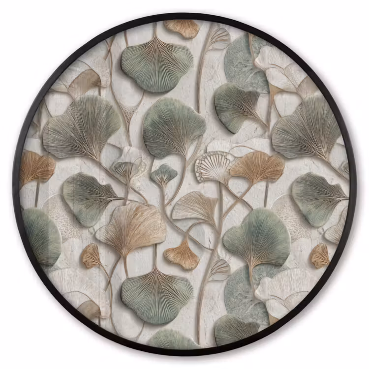 Ronde fotolijst - Elegant - Bladeren - Groen — 1