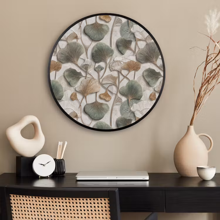 Ronde fotolijst - Elegant - Bladeren - Groen — 2