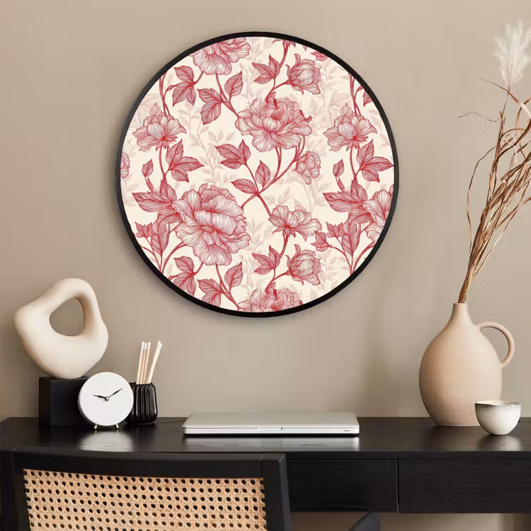 Ronde fotolijst - Pioenrozen - Modern - Rood — 2