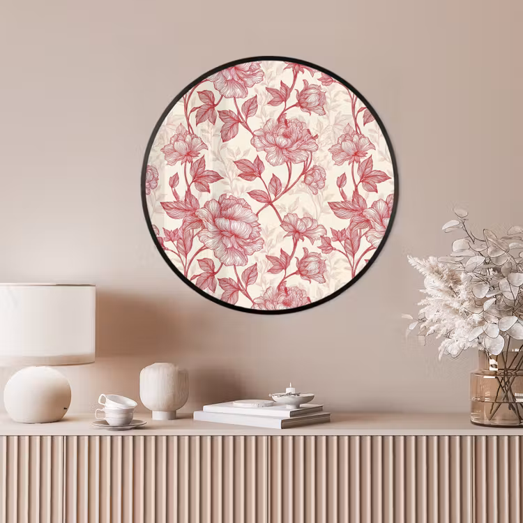 Ronde fotolijst - Pioenrozen - Modern - Rood — 4