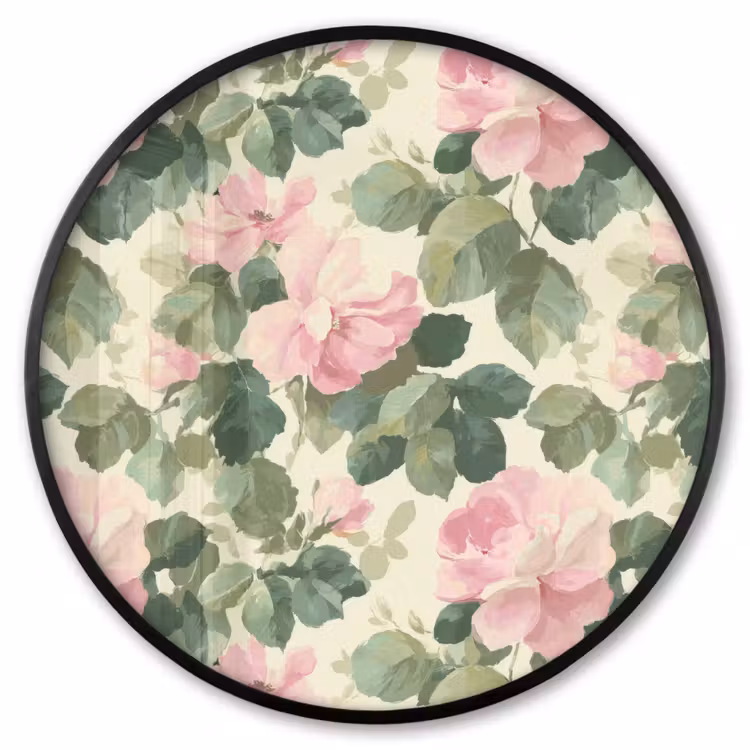 Ronde fotolijst - Rozen - Botanisch - Roze — 1