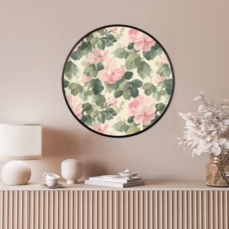 Ronde fotolijst - Rozen - Botanisch - Roze — 4