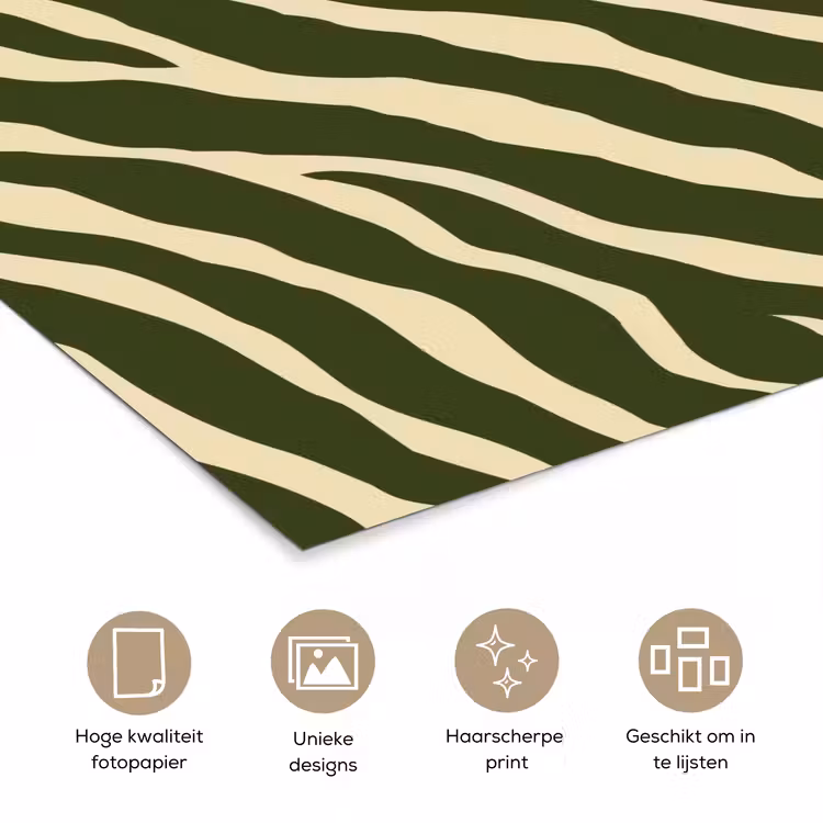 Poster - Zebra - Patroon - Groen — 5