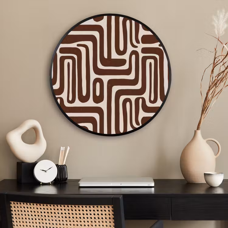 Ronde fotolijst - Abstract - Patroon - Bruin — 2