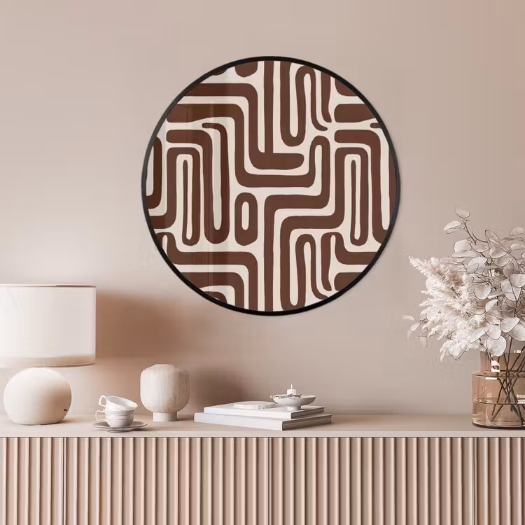 Ronde fotolijst - Abstract - Patroon - Bruin — 4