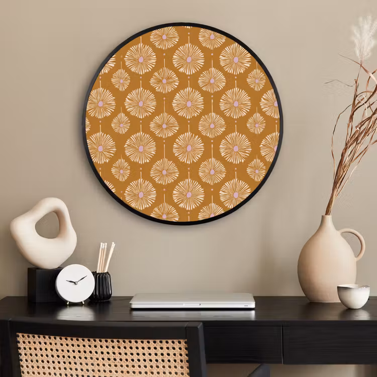 Ronde fotolijst - Bloemen - Modern - Oker — 2