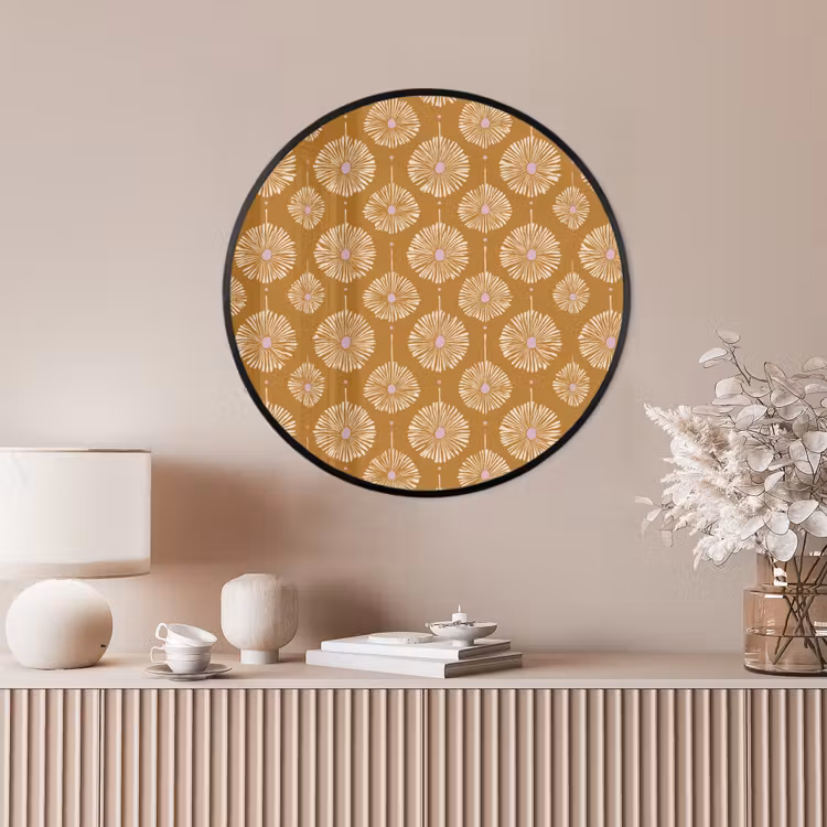 Ronde fotolijst - Bloemen - Modern - Oker — 4