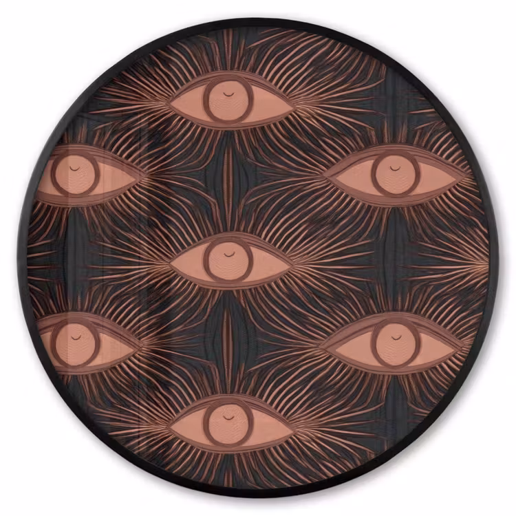 Ronde fotolijst - Boheems - Oog - Bruin — 1