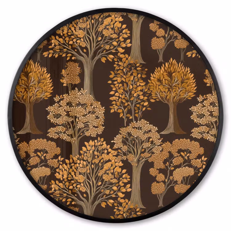 Ronde fotolijst - Bomen - Patroon - Bruin — 1