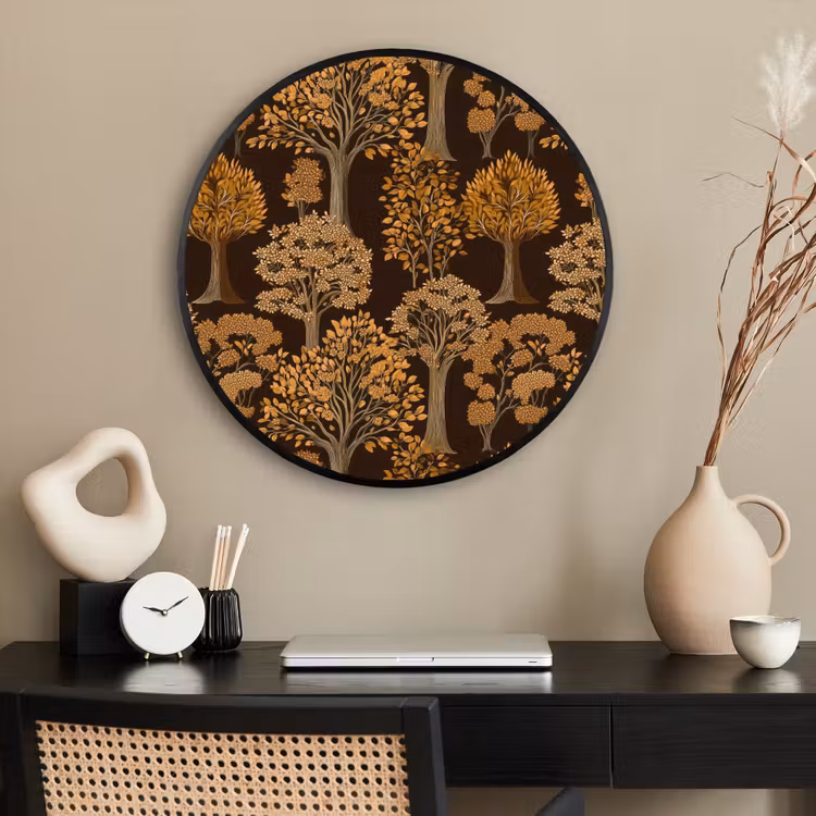 Ronde fotolijst - Bomen - Patroon - Bruin — 2
