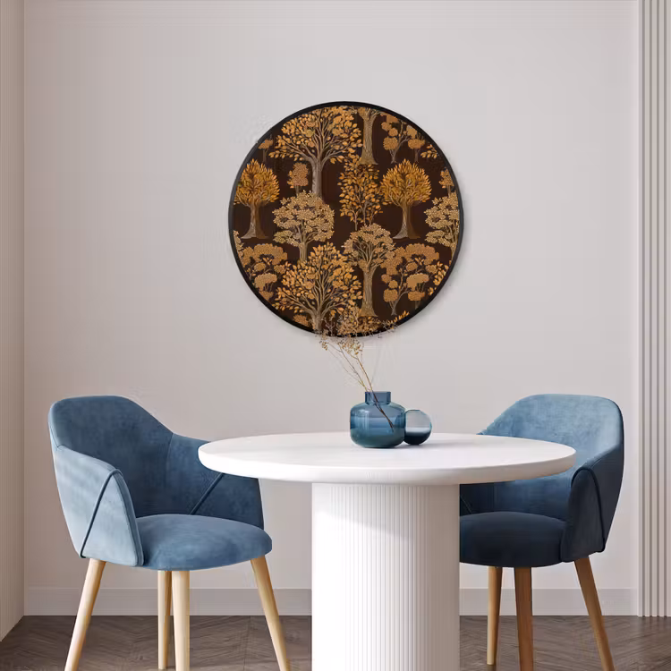Ronde fotolijst - Bomen - Patroon - Bruin — 3