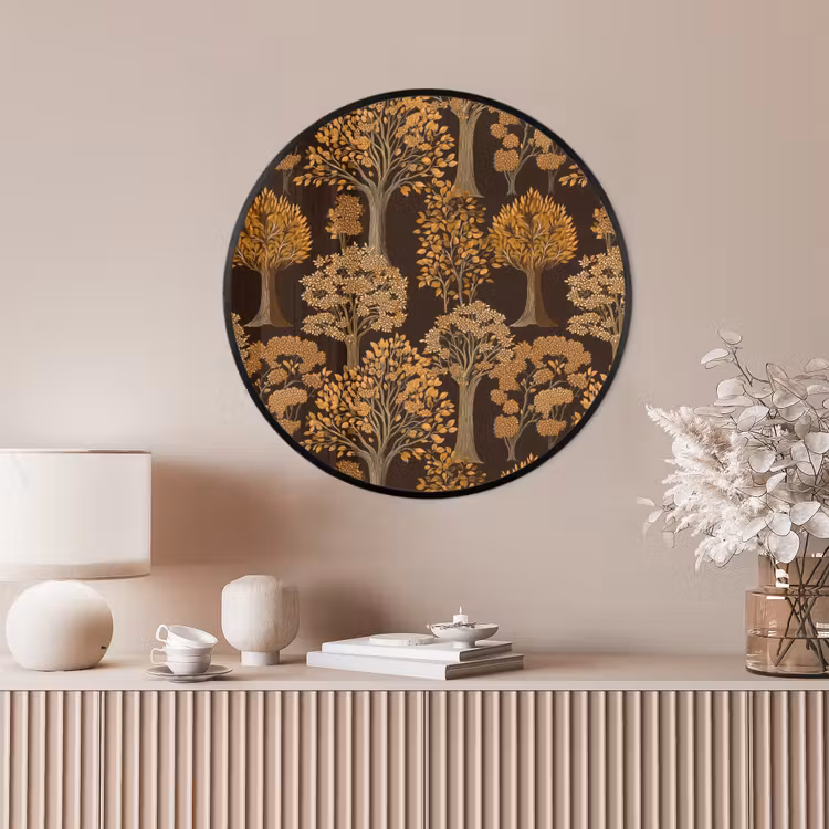 Ronde fotolijst - Bomen - Patroon - Bruin — 4