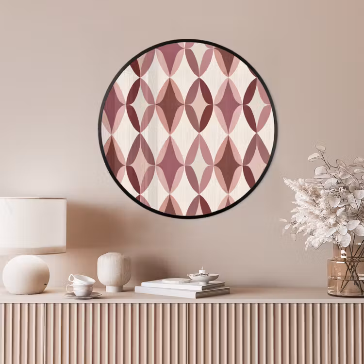 Ronde fotolijst - Ovaal - Textuur - Roze — 4