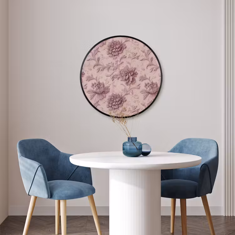 Ronde fotolijst - Reliëf - Pioenrozen - Roze — 3