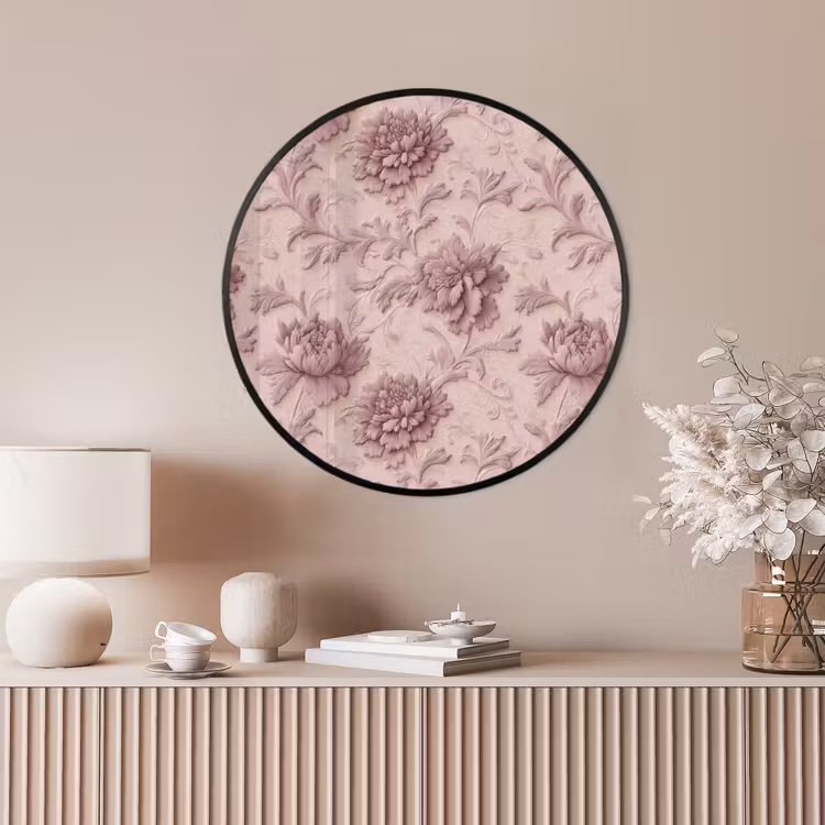 Ronde fotolijst - Reliëf - Pioenrozen - Roze — 4