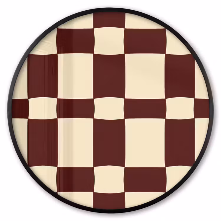 Ronde fotolijst - Retro - Patroon - Bruin — 1