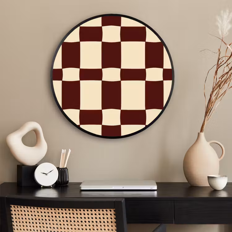 Ronde fotolijst - Retro - Patroon - Bruin — 2