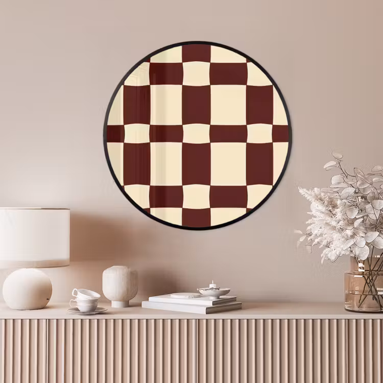 Ronde fotolijst - Retro - Patroon - Bruin — 4