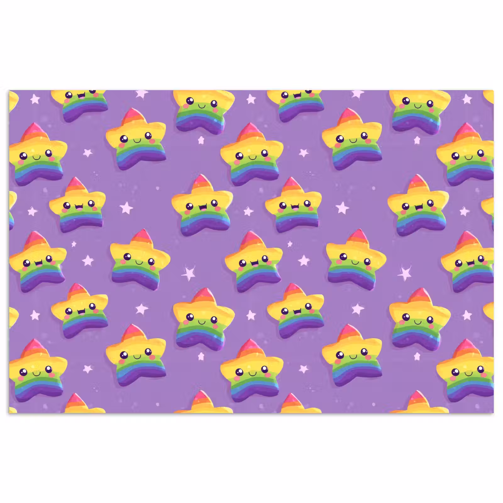 Poster - Sterren - Regenboog - Paars — 1
