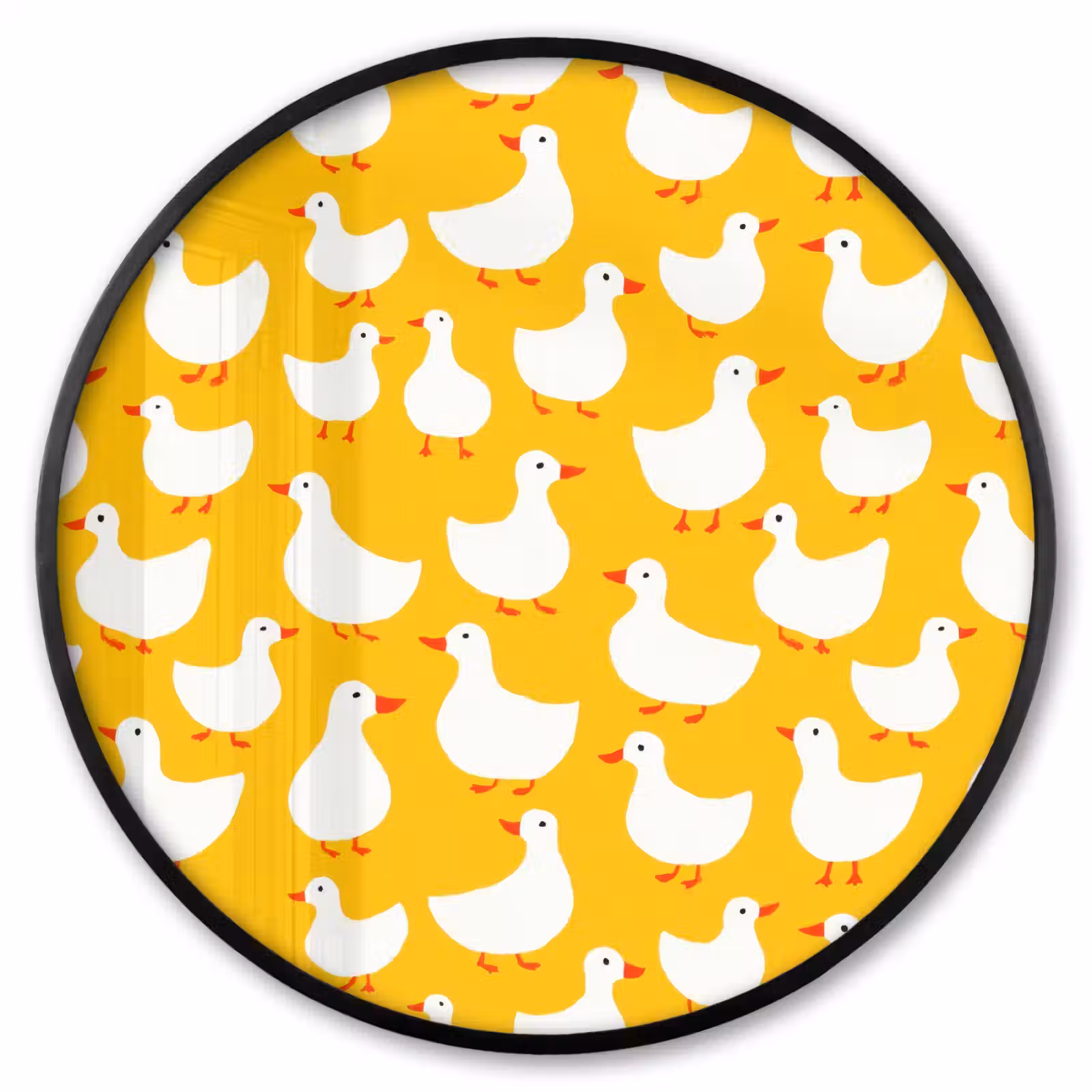 Ronde fotolijst - Eendjes - Patroon - Geel — 1