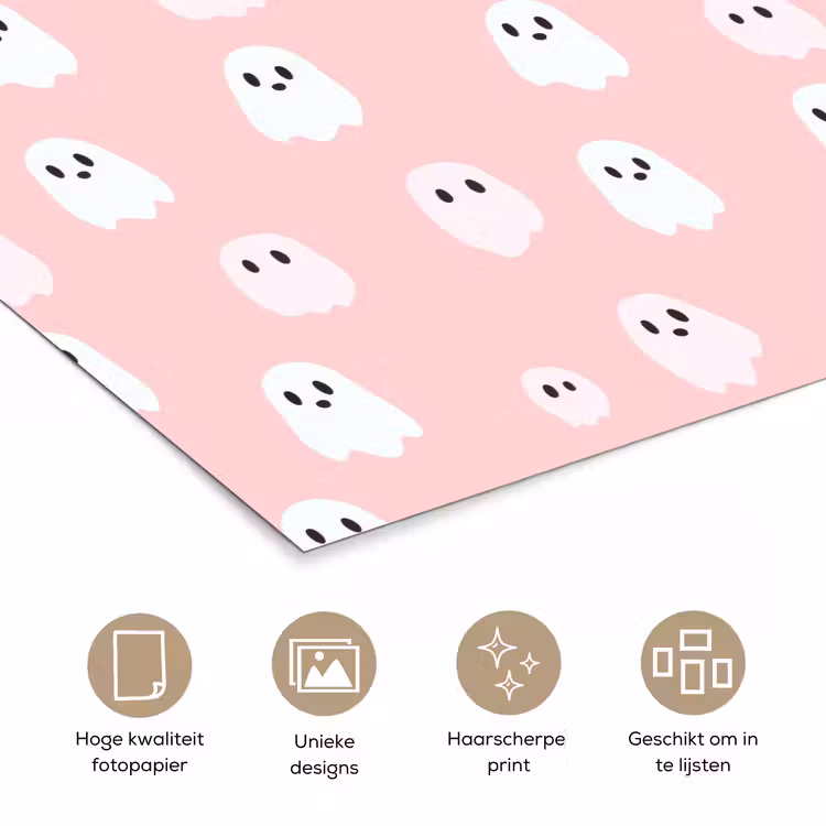 Poster - Spookjes - Patroon - Roze — 5