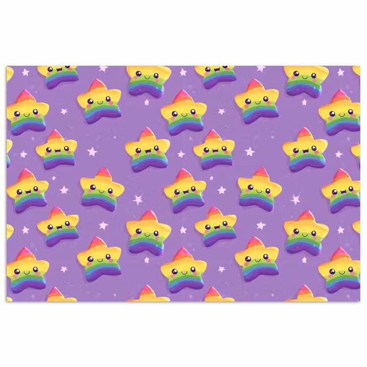 Poster - Sterren - Regenboog - Paars — 1