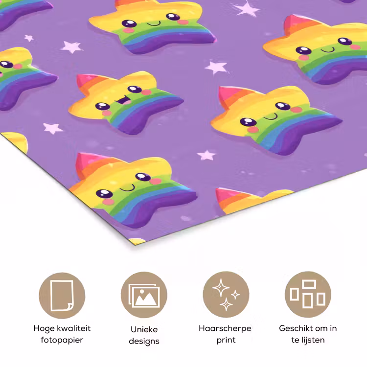 Poster - Sterren - Regenboog - Paars — 5