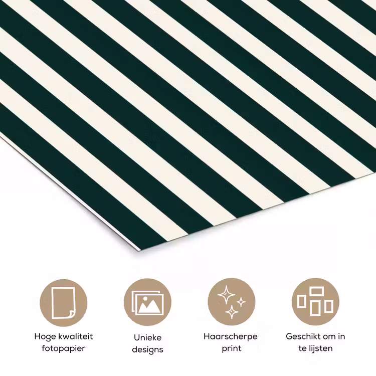 Poster - Strepen - Klassiek - Groen — 5