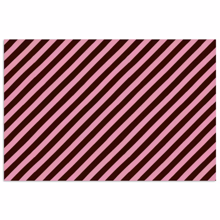 Poster - Strepen - Roze - Bruin — 1